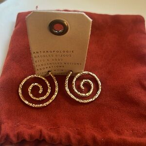 NWT Anthropology Hammered Hoop earrings
